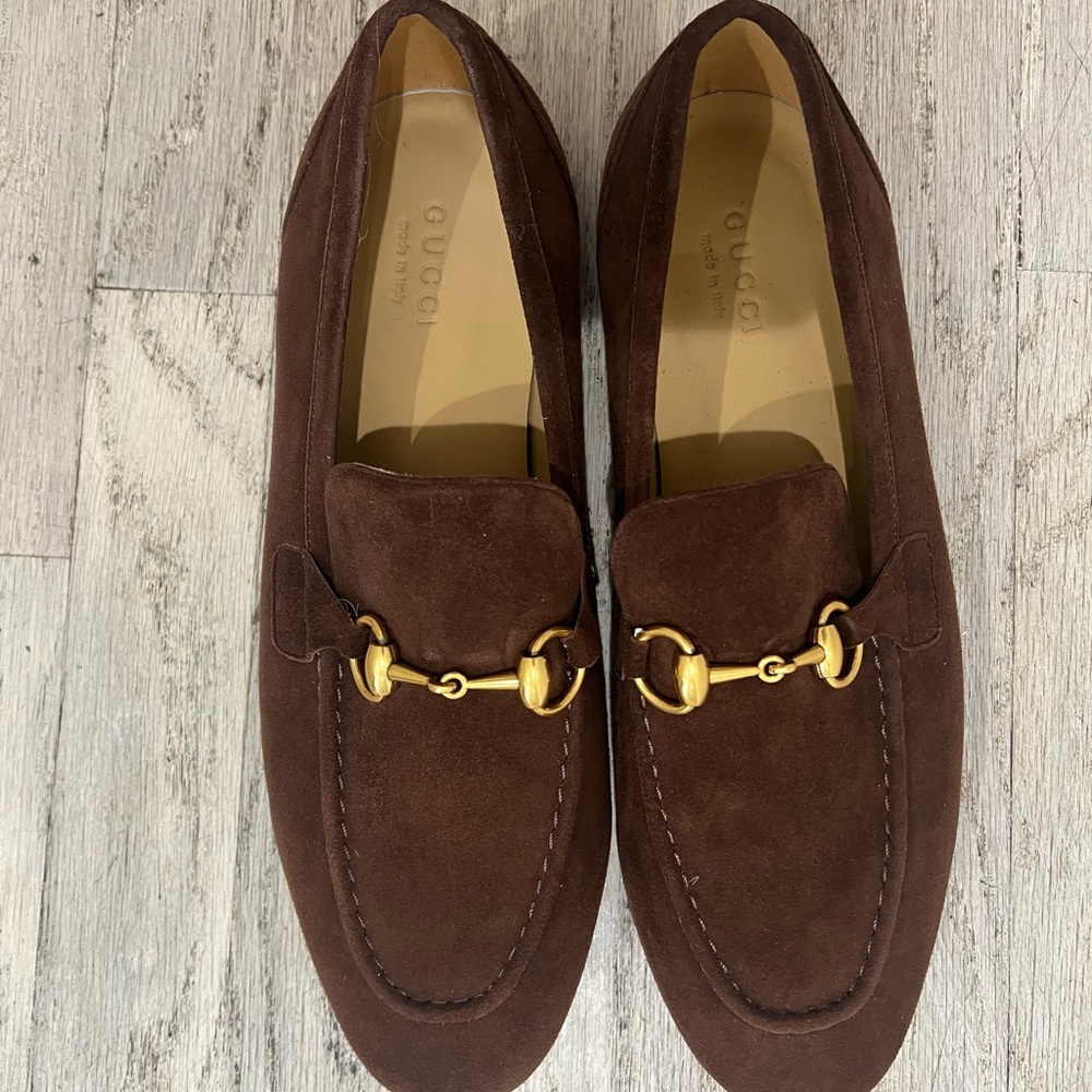 Men’s brown suede loafers